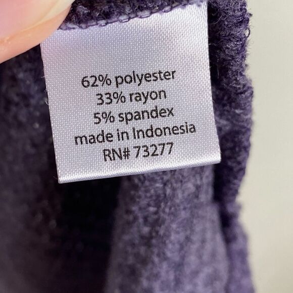 Sonoma Purple Handkerchief Hem Cowl Neck Thermal Sweater - Picture 4 of 5